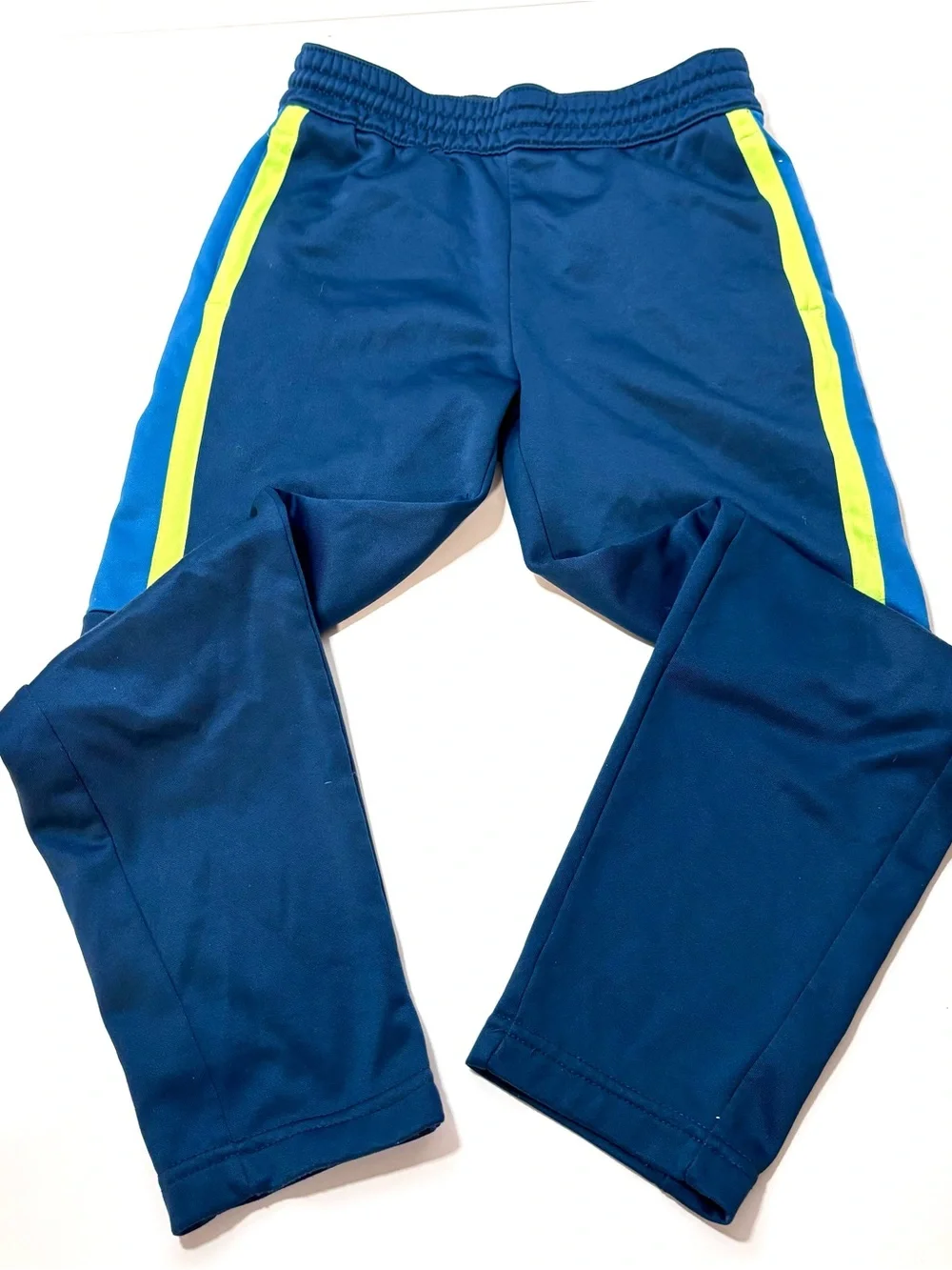 Kids Blue and Neon Tech Fleece Set Matching Hoodie and Pants. Size M/8